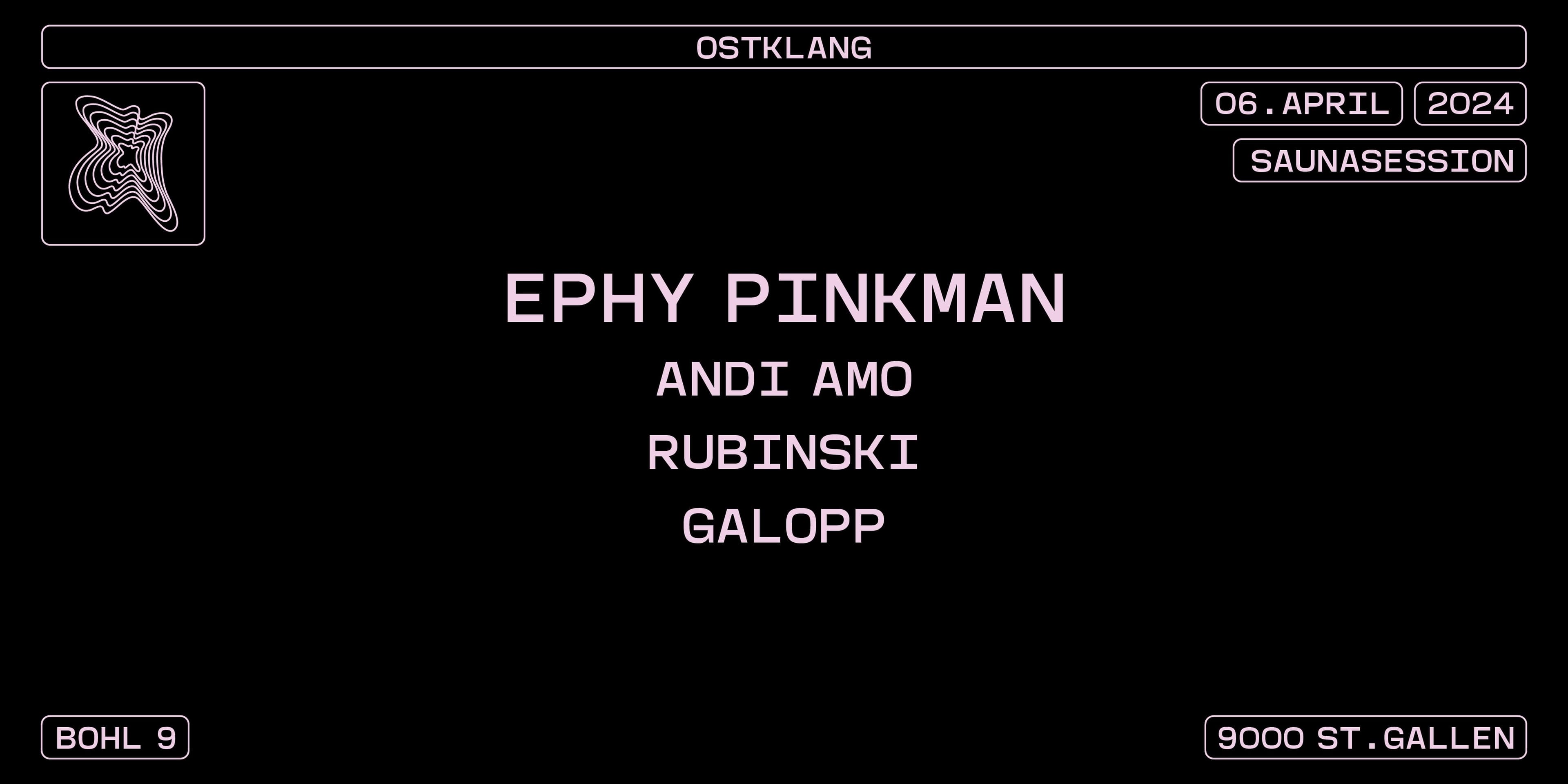 Titelbild SAUNASESSION mit EPHY PINKMAN / ANDI AMO / RUBINSKI / GALOPP