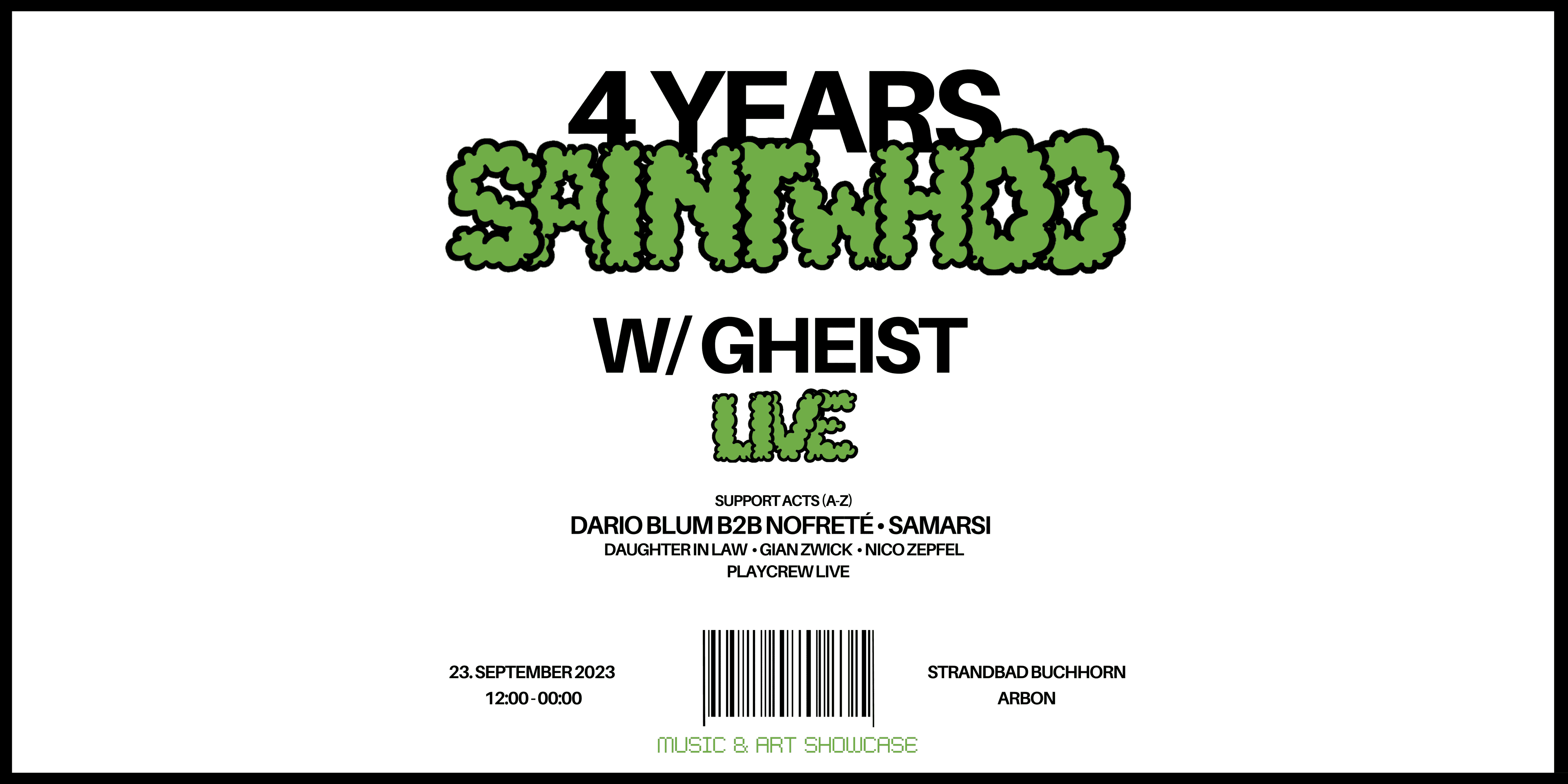 Titelbild 4 YEARS SAINTWHOO - MUSIC & ART SHOWCASE w/GHEIST live