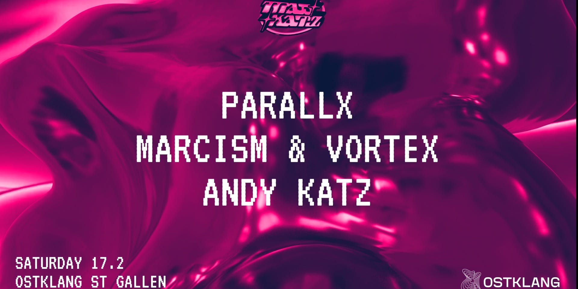 Titelbild MAD KATZ x OSTKLANG mit PARALLX, MARCISM & VORTEX, ANDY KATZ