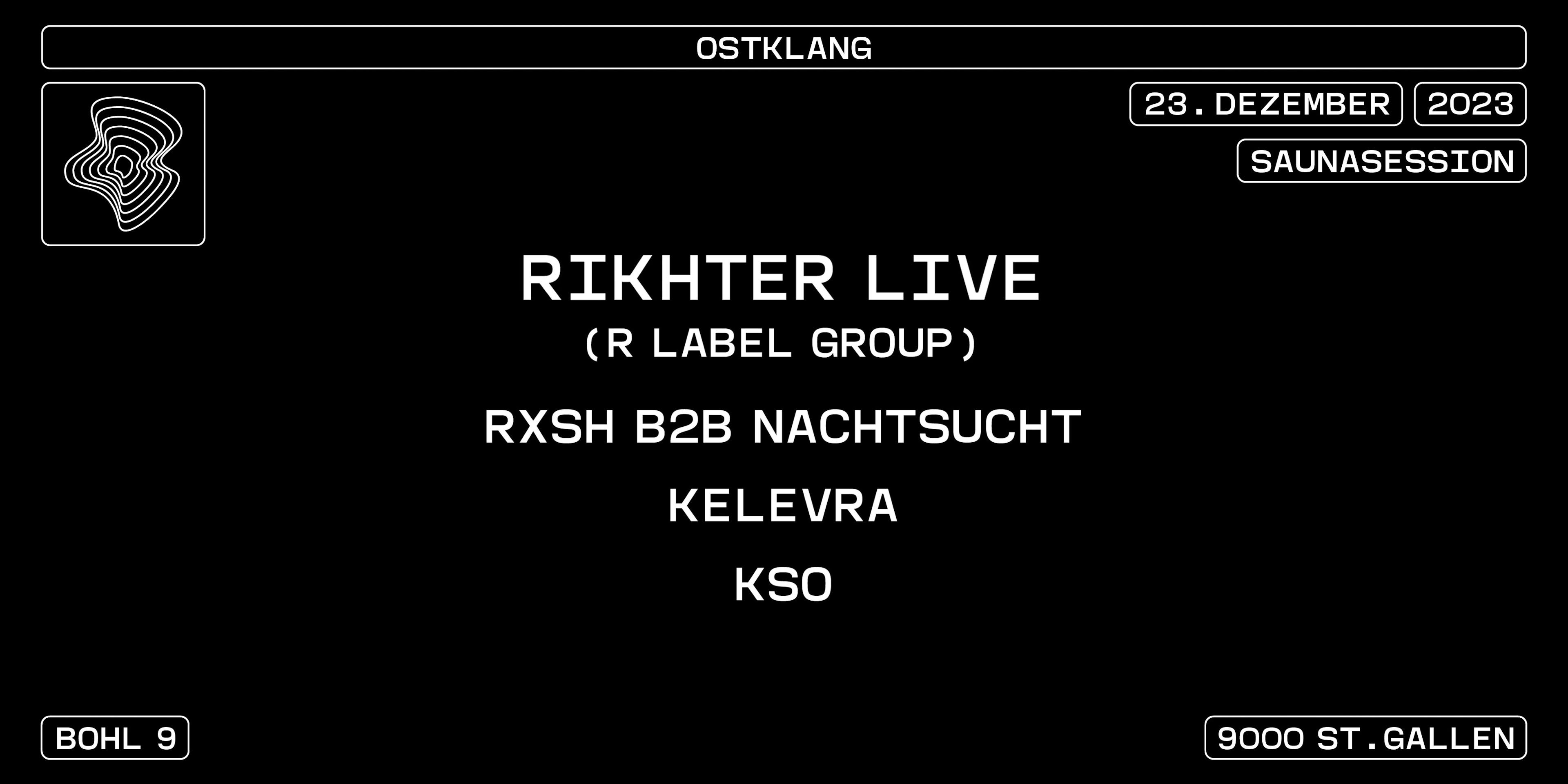 Titelbild SAUNASESSION mit RIKHTER Live (R LABEL GROUP)